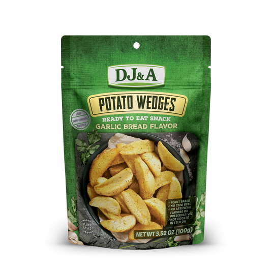 DJ&A Potato Wedges Garlic Bread 3.52oz (100g) - 9 Pack