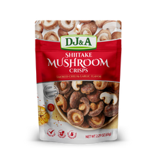 Load image into Gallery viewer, DJ&A Shiitake Mushroom Crisps Smoked Chilli & Garlic 2.29oz (65g) - 9 Pack