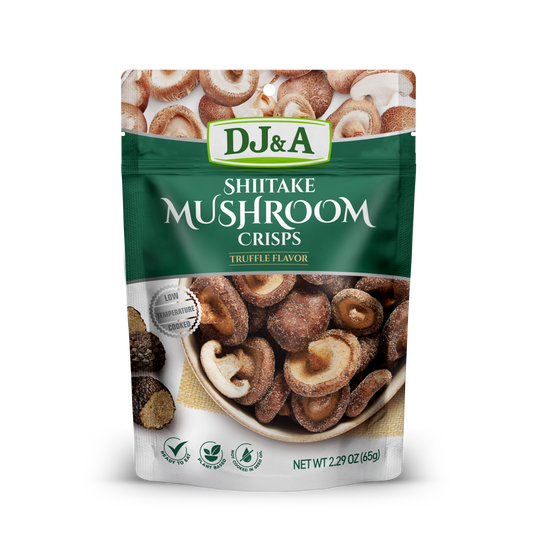 DJ&A Shiitake Mushroom Crisps Truffle Flavour 2.29oz (65g) - 9 Pack