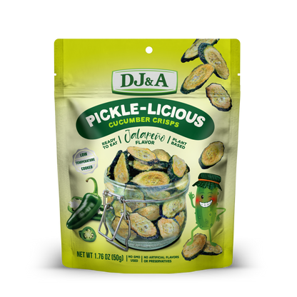 DJ&A Pickle-Licious Pickle Flavoured Cucumber Jalapeno 1.76oz (50g) - 9 Pack
