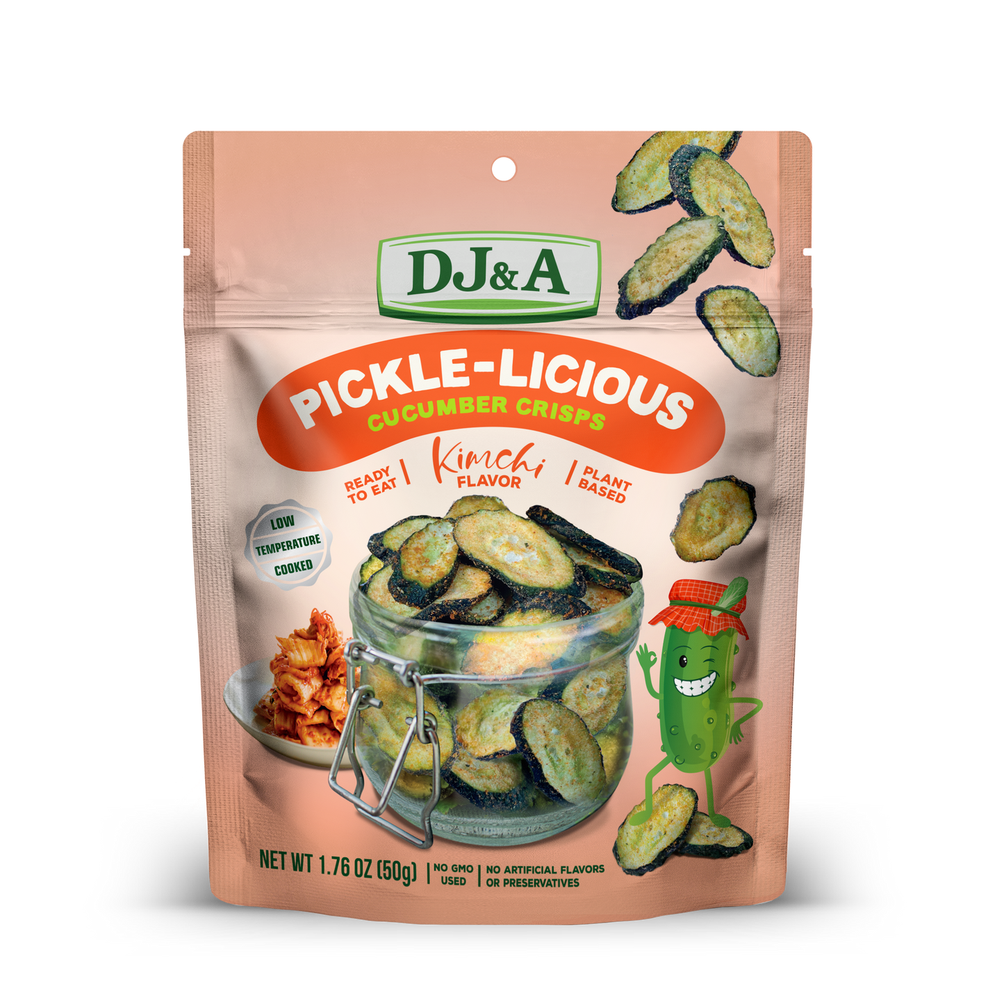 DJ&A Pickle-Licious Pickle Flavoured Cucumber Kimchi 1.76oz (50g) - 9 Pack