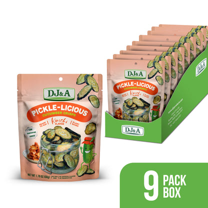 DJ&A Pickle-Licious Pickle Flavoured Cucumber Kimchi 1.76oz (50g) - 9 Pack