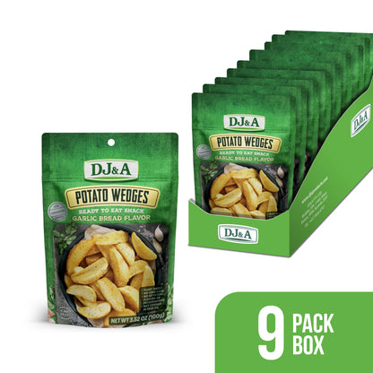 DJ&A Potato Wedges Garlic Bread 3.52oz (100g) - 9 Pack