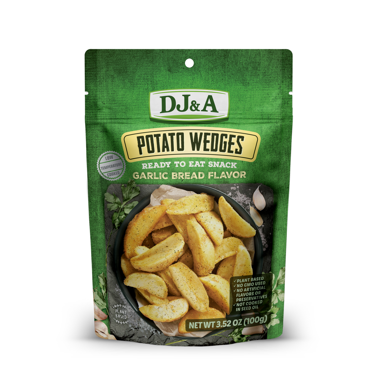 DJ&A Potato Wedges Garlic Bread 3.52oz (100g) - 9 Pack
