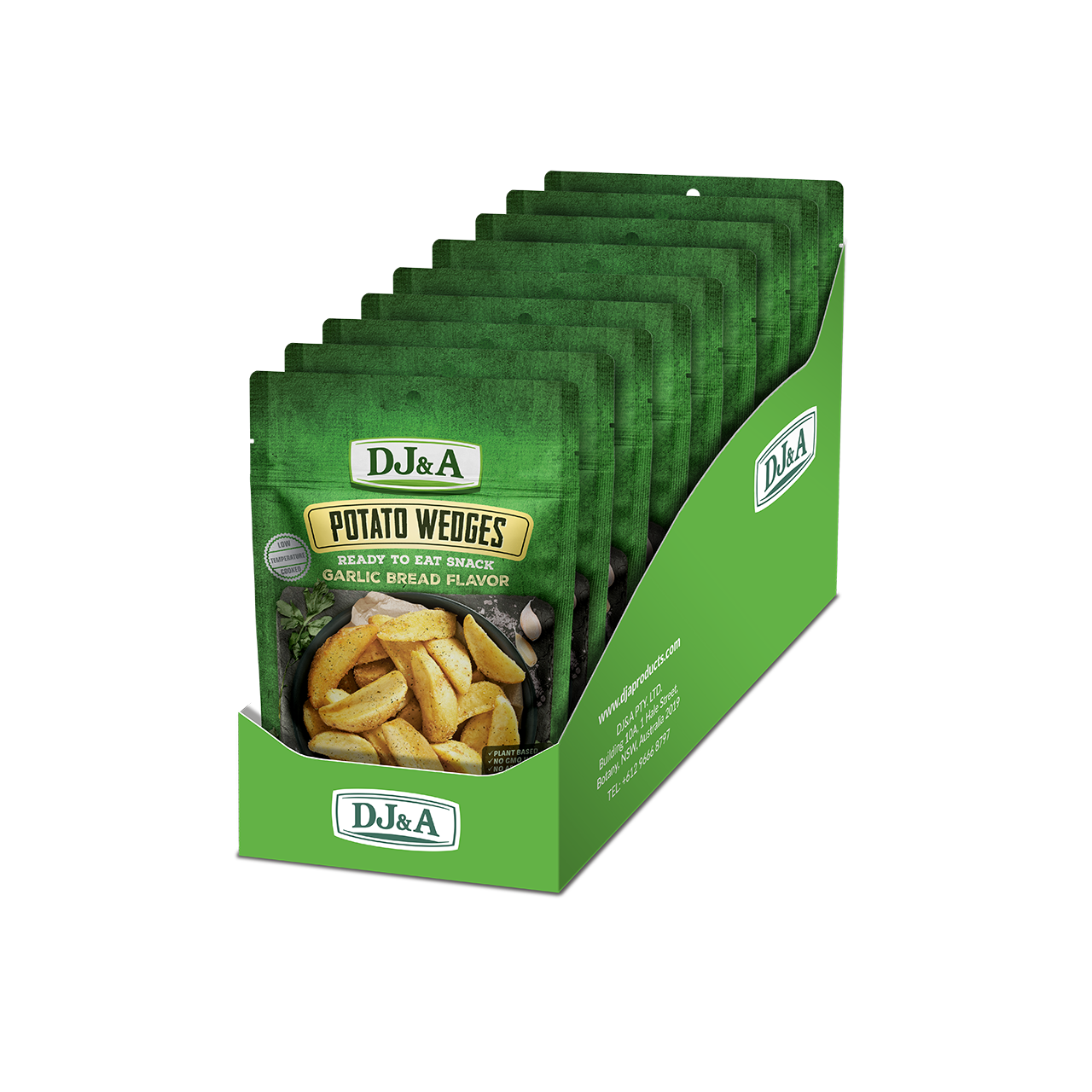 DJ&A Potato Wedges Garlic Bread 3.52oz (100g) - 9 Pack
