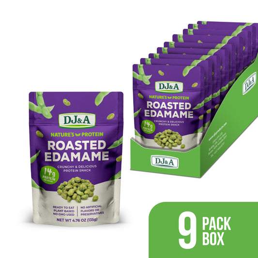 DJ&A Roasted Edamame 4.76oz (135g) - 9 Pack