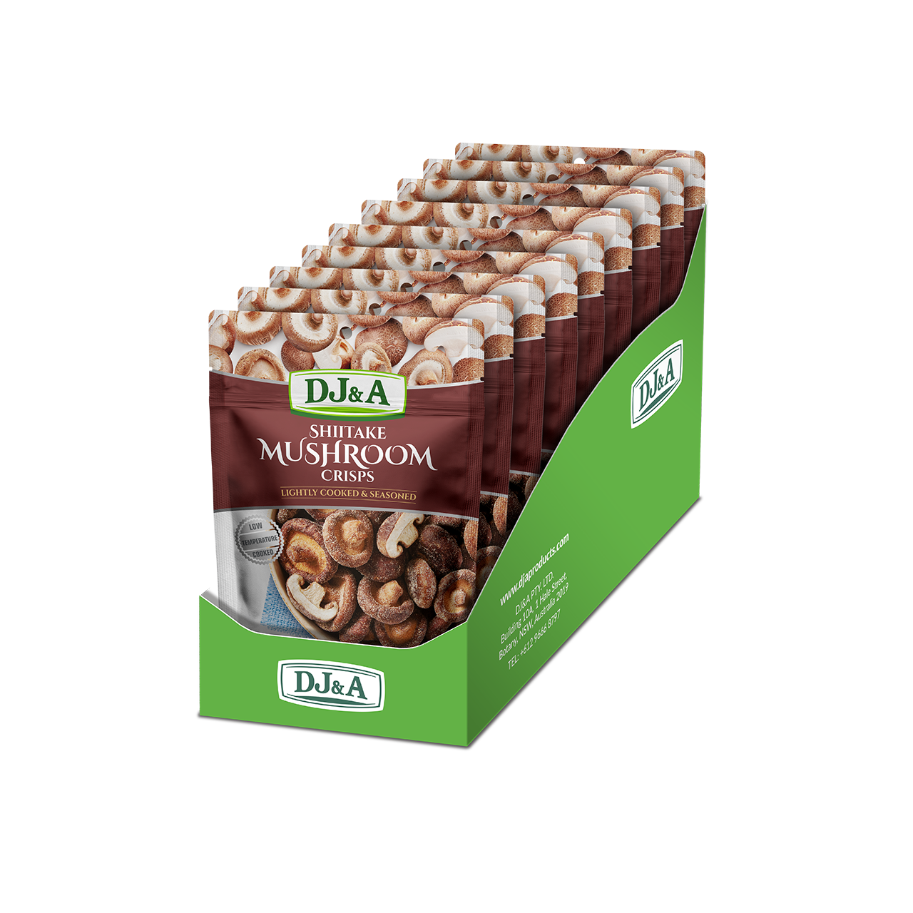 DJ&A Shiitake Mushroom Crisps 2.29oz (65g) - 9 Pack