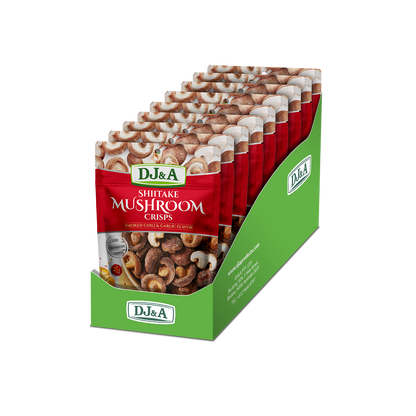 DJ&A Shiitake Mushroom Crisps Smoked Chilli & Garlic 2.29oz (65g) - 9 Pack