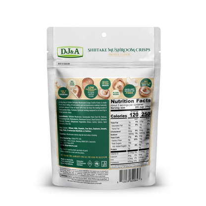 DJ&A Shiitake Mushroom Crisps Truffle Flavour 2.29oz (65g) - 9 Pack