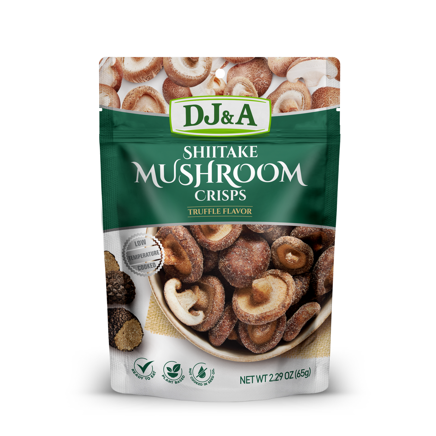 DJ&A Shiitake Mushroom Crisps Truffle Flavour 2.29oz (65g) - 9 Pack