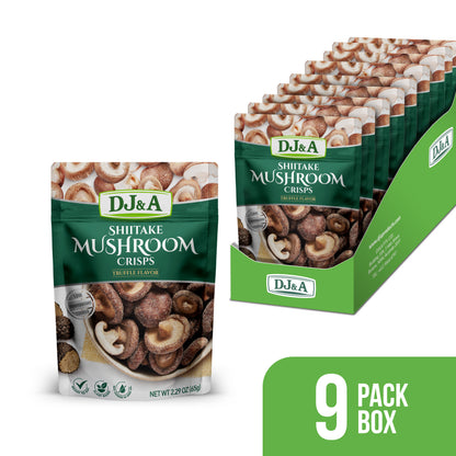 DJ&A Shiitake Mushroom Crisps Truffle Flavour 2.29oz (65g) - 9 Pack