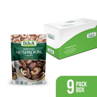 DJ&A Shiitake Mushroom Crisps Truffle Flavour 2.29oz (65g) - 9 Pack