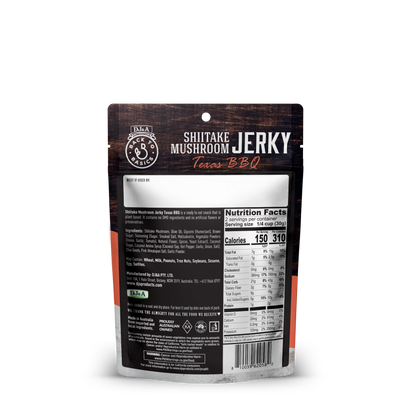 DJ&A Shiitake Jerky Texas BBQ 2.11oz (60g) - 12 Pack