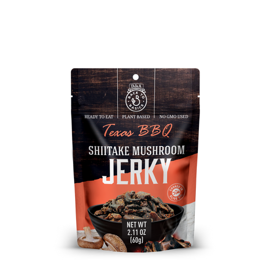DJ&A Shiitake Jerky Texas BBQ 2.11oz (60g) - 12 Pack